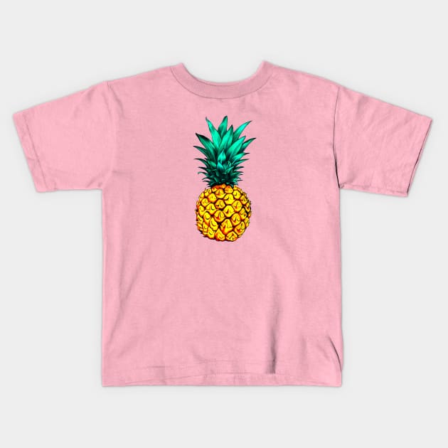 Pineapple Funny Hipster Fan Art Kids T-Shirt by TerBurch